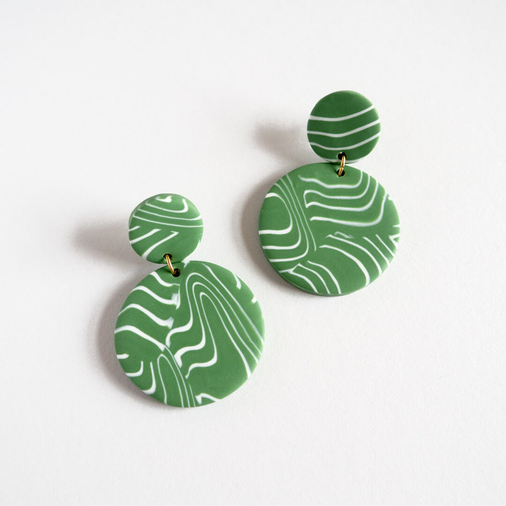Disk Earrings, Olive | Curious Makers