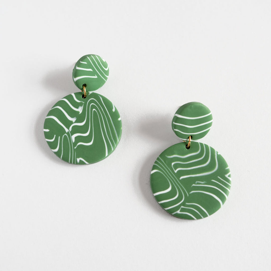 Disk Earrings, Olive | Curious Makers
