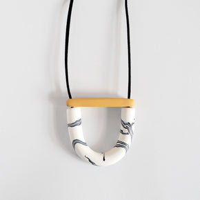 Mini Arc Necklace, Mono and Mustard | Curious Makers