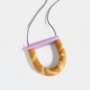 Mini Arc Necklace, Lilac and Mustard Curious Makers