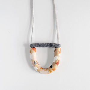 Mini Arc Necklace, Rust Terrazzo
