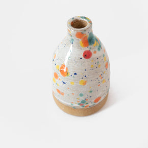 Mini Speckle Bud Vase, White