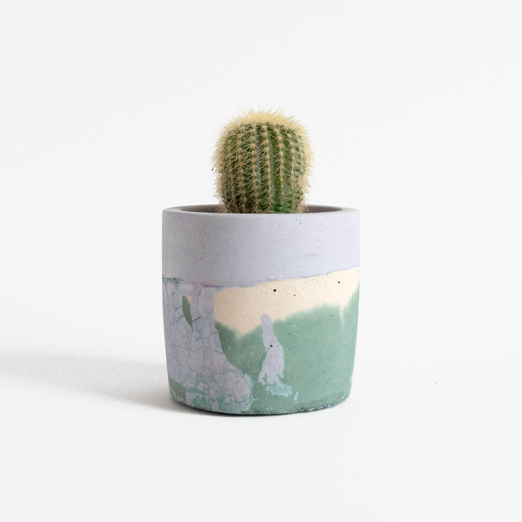 Small Round Planter, Sage and Lilac | Curious Makers