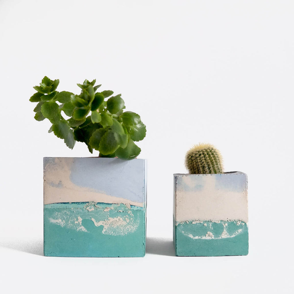 Square Planter, Sage and Lilac | Curious Makers